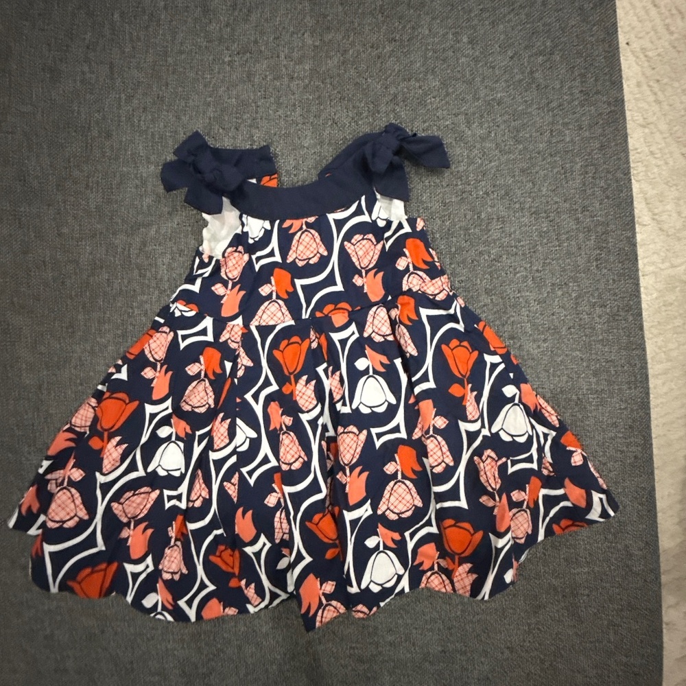 Blue and orange floral dress